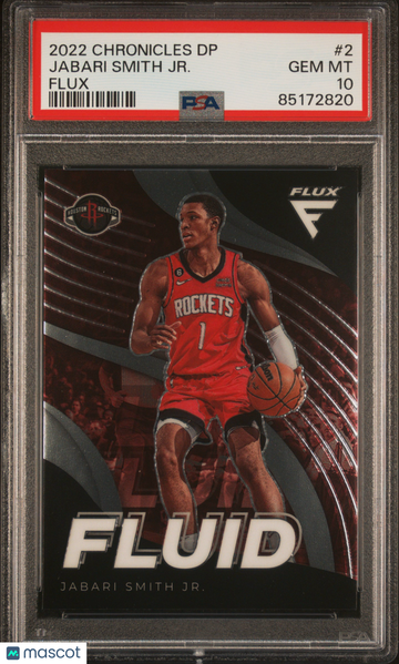 2022 Panini Chronicles Draft Picks Flux Jabari Smith JR. #2 Flux PSA 10