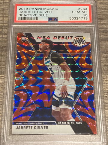 JARRETT CULVER 2019 MOSAIC NBA DEBUT REACTIVE BLUE PRIZM