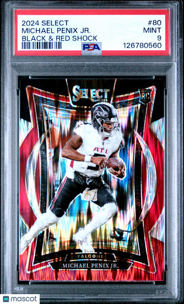 2024 Panini Select Michael Penix JR. #80 Black & Red Shock PSA 9