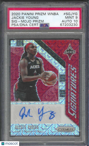 2020 Panini Prizm WNBA Signatures Jackie Young #SGJYG Mojo PSA 10 Auto 10
