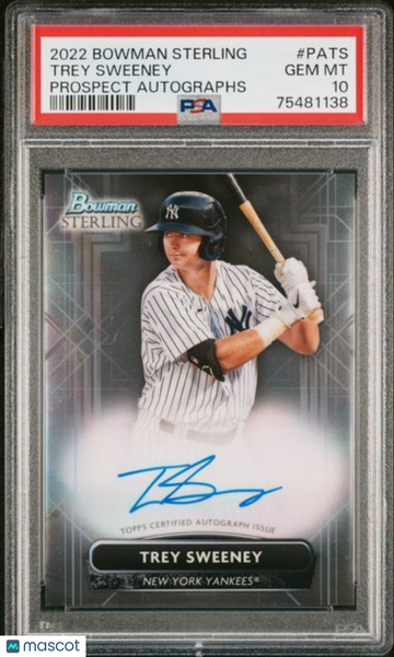 2022 Bowman Sterling Prospect Autographs Trey Sweeney #PATS PSA 10