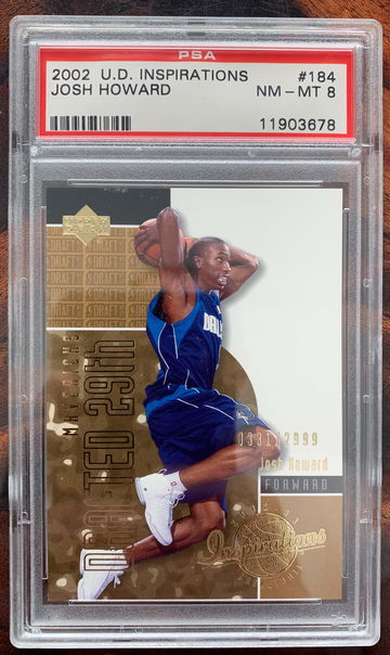 2002 UD Insprirations XRC 0331/2999 Josh Howard PSA 8