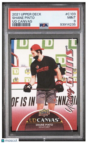 2021-2022 Upper Deck Shane Pinto #C103 UD Canvas Short Print Parallel/Variety Rookie PSA 9