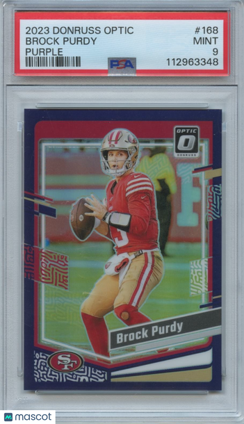 2023 Panini Donruss Optic Brock Purdy #168 Purple PSA 9