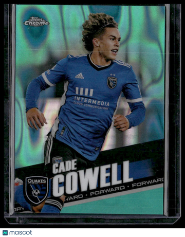 2022 Topps Chrome MLS Cade Cowell #90 Aqua Lava SN