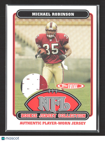 2006 Topps Total Football Michael Robinson #54TE Authentic Player-Worn Jersey Target Exclusive