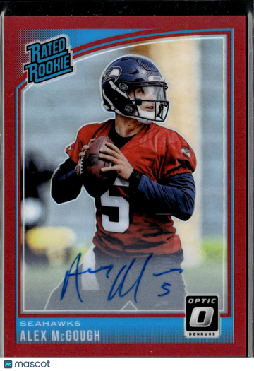 Alex McGough 2018 Donruss Optic Auto Red Seattle Seahawks