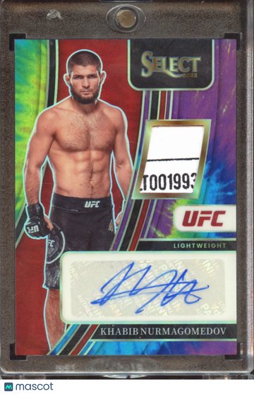 2022 Panini Select UFC Khabib Nurmagomedov #AM-KBN Tie-Dye Prizm Fighter-worn/used material Memorabilia