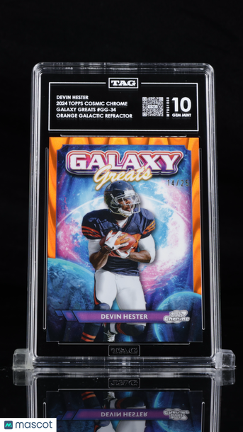 2024 Topps Cosmic Chrome Galaxy Greats Devin Hester #GG-34 Orange Galactic Refractor /25 TAG 10