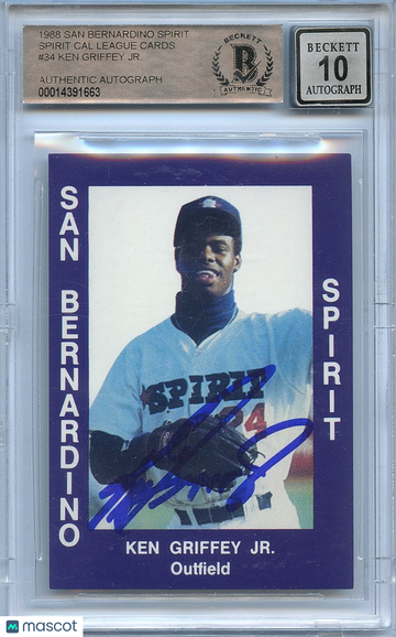 1988 San Bernardino Spirit Cal League Cards Ken Griffey Jr #34 [Base] BGS 10