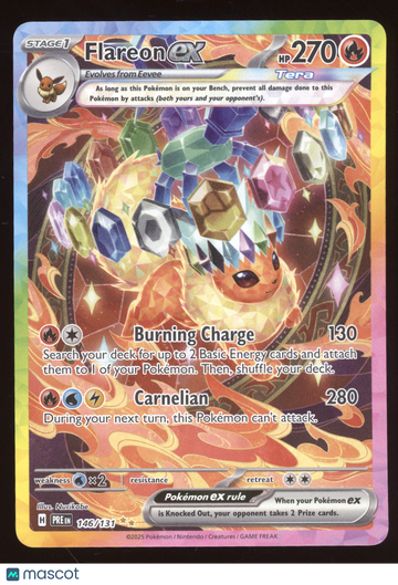 2025 S&V Prismatic Evolutions Flareon ex Secret Rare #146/131