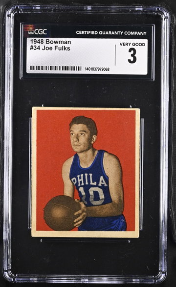1948 BOWMAN JOE FULKS #34 CGC 3 BK.A2.25