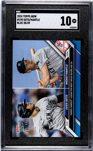 2024 Topps Now #190 Juan Soto/Mickey Mantle /49 SGC 10