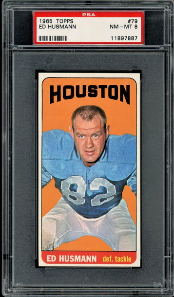 1965 Topps # 79  Ed Husmann  PSA 8  Oilers