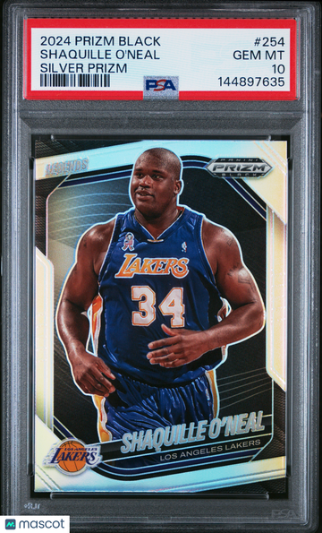 2024 Panini Prizm Black Shaquille O'Neal #254 Silver PSA 10