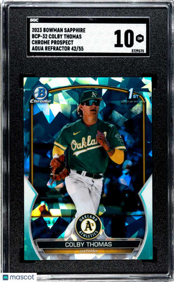 2023 Bowman Sapphire Colby Thomas Aqua /55 SGC 10
