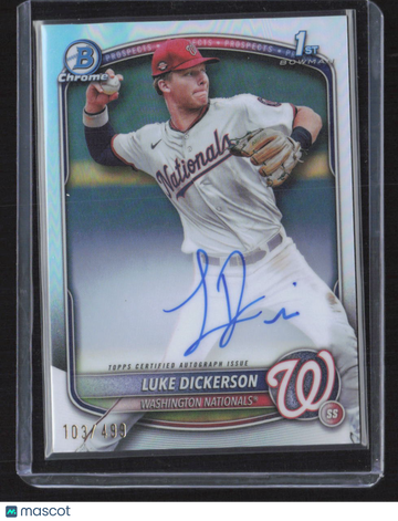 2025 Bowman Chrome Luke Dickerson #CPA-LDI Refractor Autograph