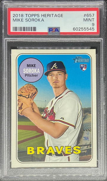 2018 Topps Heritage Mike Soroka PSA 9 MINT Braves
