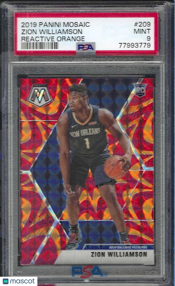 2019 Panini Mosaic Zion Williamson #209 Reactive Orange PSA 10