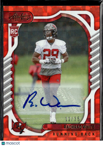 Rachaad White 2022 Panini Absolute Football RC Auto Red Square /35 Tampa Bay Buccaneers
