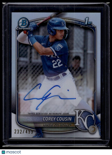 2025 Bowman Chrome Corey Cousin #CPA-CCO Prospect Autographs Refractor SN AU