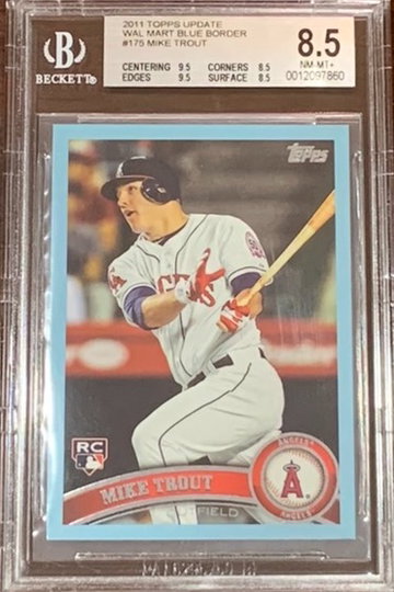 2011 Topps Update Mike Trout Walmart Blue BGS 8.5