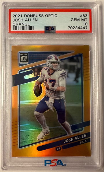 2021 Donruss Optic Josh Allen Orange. Buffalo Bills
