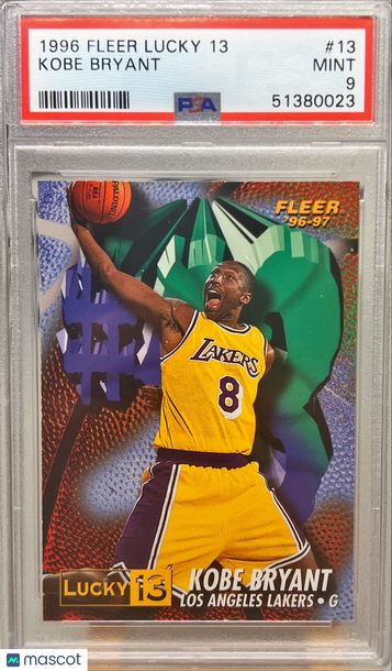 1996 Fleer Lucky 13 Kobe Bryant #13 PSA 9