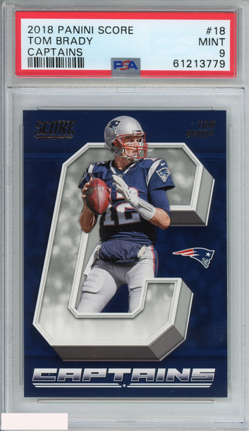 2018 PANINI SCORE CAPTAINS TOM BRADY #18 NEW ENGLAND PATRIOTS PSA 9 MINT