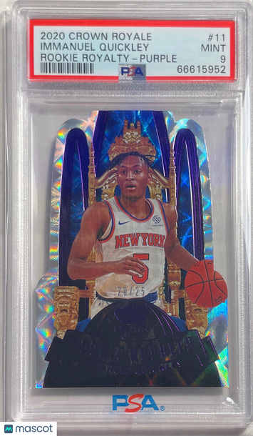 2020 Panini Crown Royale Rookie Royalty Immanuel Quickley #11 Purple PSA 9