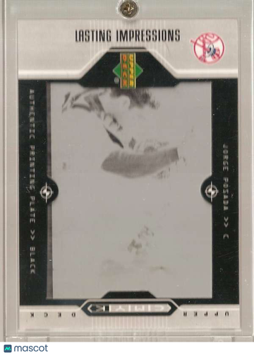 2004 UD Lasting Impressions Press Plate Black Jorge Posada #139 Base Set