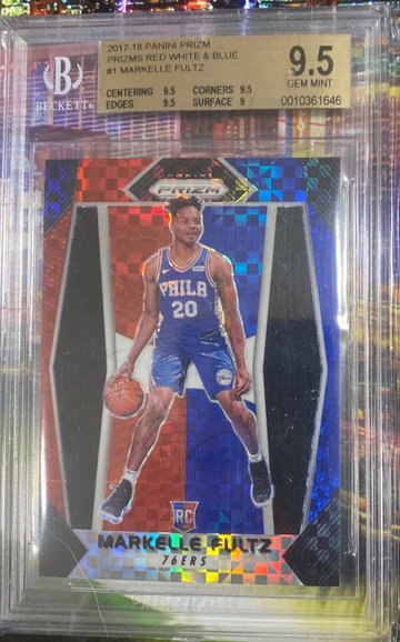 2017 red white blue rwb prizm #1 Markelle Fultz 9.5 gem mint