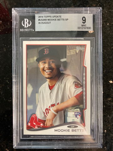 2014 Topps Update Mookie Betts Image Variation in Dugout