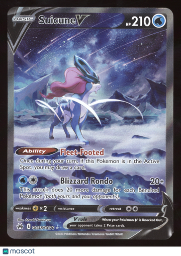 2023 SWSH Crown Zenith Suicune V Holo Rare #GG38/GG70