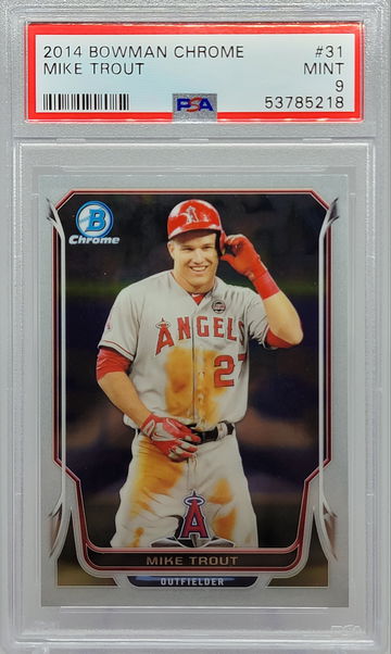 2014 BOWMAN CHROME #31 MIKE TROUT PSA 9