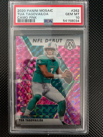 2029 Tua Tagovailoa Debut Pink Mosaic PSA 10 RC
