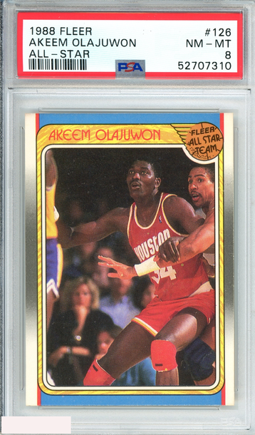 1988 FLEER AKEEM OLAJUWON #126 ALL-STAR HOUSTON ROCKETS PSA 8 NM-MT