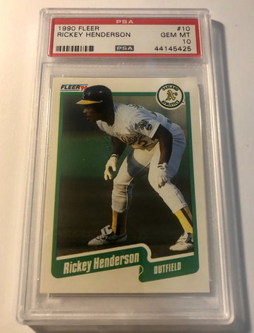 1990 FLEER RICKEY HENDERSON PSA 10 #10