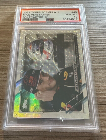 2021 Topps Formula 1 F1 #43 Max Verstappen Foilfractor 1/1 ONE OF ONE PSA 10 GEM