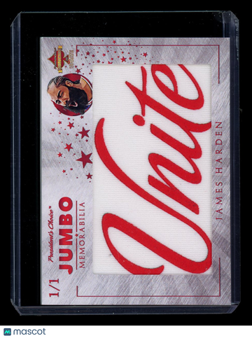 2023 President's Choice Solitaire 2.0 Update Jumbo Memorabilia James Harden /1 Jumbo Memorabilia Game-Used Shooting Shir