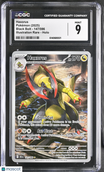 2025 Pokemon Black Bolt Haxorus Holo Illustration Rare Illustration Rare CGC 9 #147/086