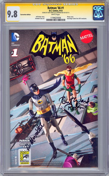 BATMAN ‘66 #1 CGC-SS 9.8 SIGNED BURT WARD & LEE MERIWETHER SDCC EXCLUSIVE 2013