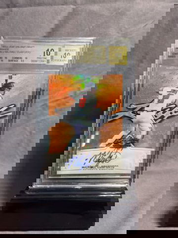 2014 Leaf Valient Orange Michael Conforto Bgs Pristine 10 Rookie Auto 10 /50