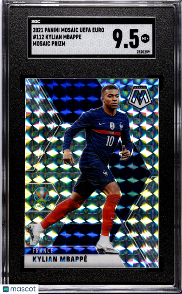 2021 Panini Mosaic Uefa Euro Kylian Mbappe #112 Prizm SGC 9.5