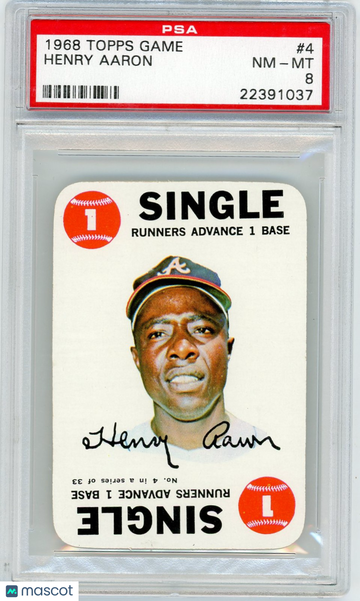 1968 Topps Game Henry Aaron #4 PSA 8