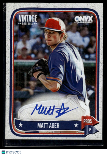 2024 Onyx Vintage Matt Ager #VAMAAG Autographs AU