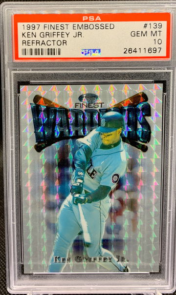 1997 Finest SILVER EMBOSSED REFRACTOR Ken Griffey Jr PSA 10 GEM MINT!