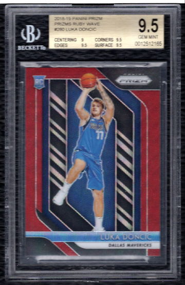 2018-19 Panini Prizm Luka Doncic Ruby Wave BGS 9.5 