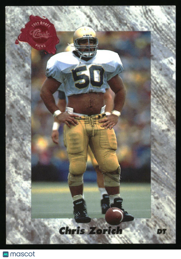 1991 Classic Four Sport Chris Zorich #145 Rookie Chicago Bears