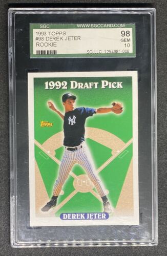 Derek Jeter 1993 Topps #98 New York Yankees Draft Pick Rookie RC SGC 10